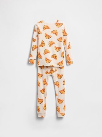 Set PJ din bumbac periat organic pentru bebeluși și copii mici Set PJ din bumbac periat organic pentru bebeluși și copii mici