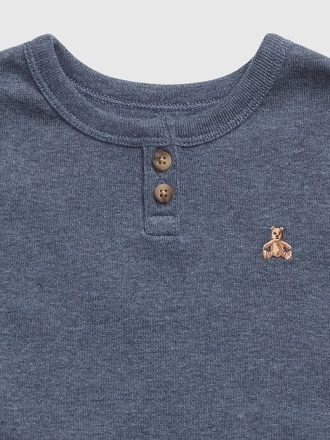 Set PJ Heather Henley din bumbac organic pentru bebeluși și copii mici Set PJ Heather Henley din bumbac organic pentru bebeluși și copii mici