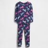 Set PJ pentru bebeluși și copii mici din bumbac periat organic unicorn Set PJ pentru bebeluși și copii mici din bumbac periat organic unicorn