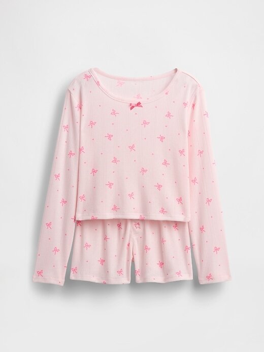 Set scurt PJ Pointelle reciclat pentru copii Set scurt PJ Pointelle reciclat pentru copii