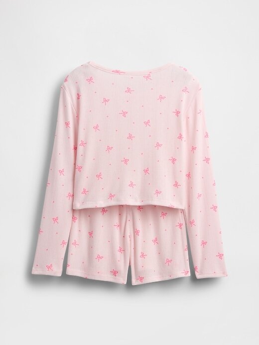 Set scurt PJ Pointelle reciclat pentru copii Set scurt PJ Pointelle reciclat pentru copii
