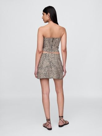 Short mini din amestec de in