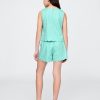 Short pentru copii din in-bumbac festonat Short pentru copii din in-bumbac festonat