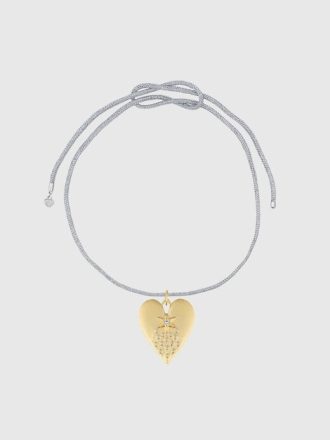 Snur lurex argintiu HART cu farmec Halleys Heart