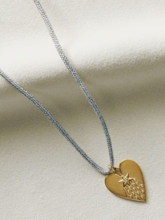 Snur lurex argintiu HART cu farmec Halleys Heart