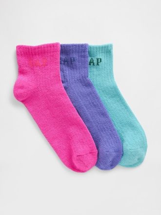 Sosete Kids Gap Logo Quarter Crew (pachet de 3)