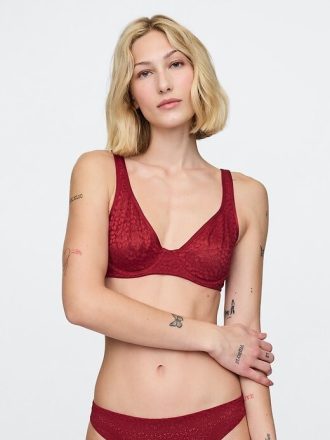 Sutien semi-demi cu dantelă fără căptușeală
