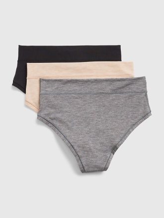 Tanga Breathe cu talie înaltă (pachet de 3)