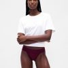 Tanga cu dantelă din bumbac elastic organic