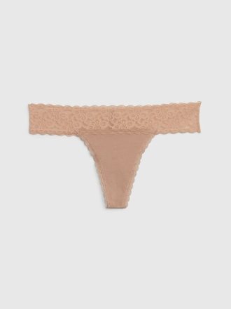 Tanga cu dantelă din bumbac elastic organic