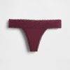 Tanga cu dantelă din bumbac elastic organic