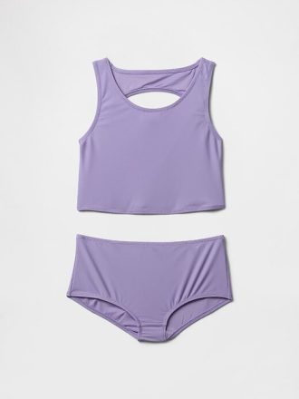 Tankini de înot pentru copii decupat în două piese