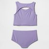 Tankini de înot pentru copii decupat în două piese Tankini de înot pentru copii decupat în două piese