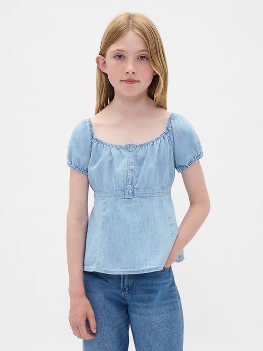 Top Babydoll Denim pentru copii Top Babydoll Denim pentru copii