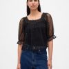 Top brodat din tul transparent Top brodat din tul transparent