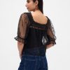 Top brodat din tul transparent Top brodat din tul transparent
