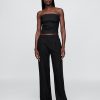 Top crop corset fără bretele din amestec de in Top crop corset fără bretele din amestec de in
