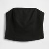 Top crop corset fără bretele din amestec de in Top crop corset fără bretele din amestec de in