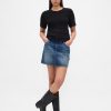Top crop de pulover Pointelle din amestec de in