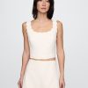 Top crop festonat din amestec de in Top crop festonat din amestec de in