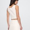 Top crop festonat din amestec de in Top crop festonat din amestec de in