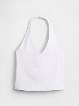 Top Crop Halter din tricot