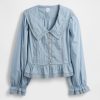 Top cu guler peplum cu decolteu în V Top cu guler peplum cu decolteu în V