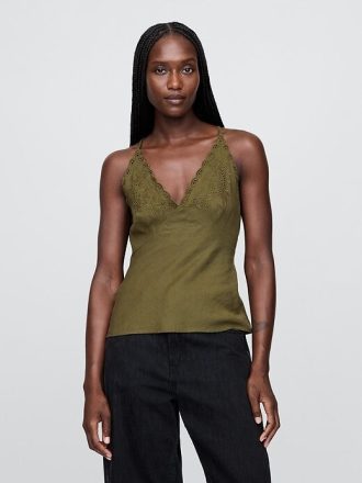Top cu Halter din amestec de in