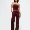 Top cu tub crop din catifea
