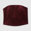 Top cu tub crop din catifea