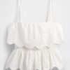 Top cu volane din poplin Top cu volane din poplin