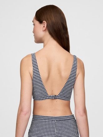 Top de bikini Seersucker Gingham Crossover