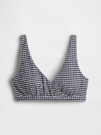 Top de bikini Seersucker Gingham Crossover