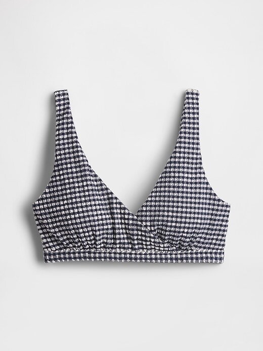 Top de bikini Seersucker Gingham Crossover Top de bikini Seersucker Gingham Crossover