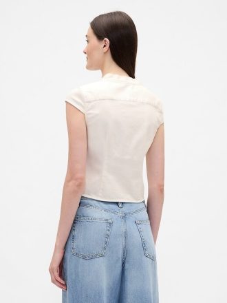 Top din denim cu gât