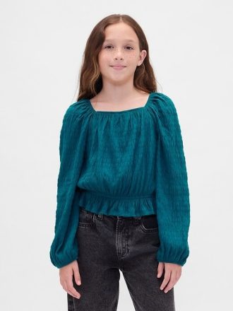 Top pentru copii Crinkle Peplum