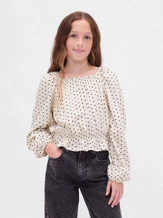 Top pentru copii Crinkle Peplum
