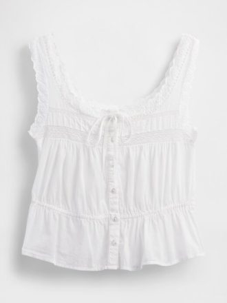 Top peplum cu dantelă