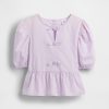 Top peplum cu mâneci bufante pentru copii