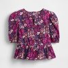 Top peplum cu mâneci bufante pentru copii