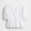 Top peplum cu mâneci bufante pentru copii