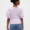 Top peplum cu mâneci bufante pentru copii