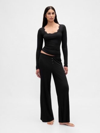 Top PJ cu dantelă Mini Rib