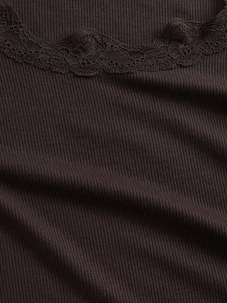 Top PJ cu dantelă Mini Rib