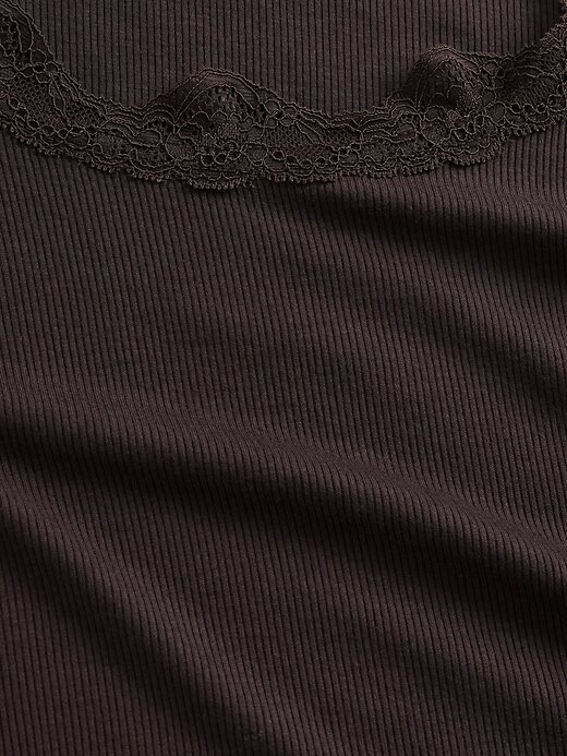 Top PJ cu dantelă Mini Rib Top PJ cu dantelă Mini Rib