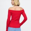 Top pulover cu umeri Top pulover cu umeri