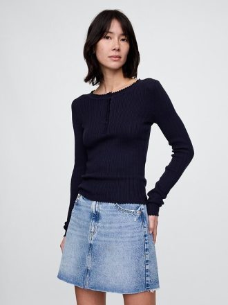 Top pulover Pointelle Henley
