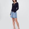 Top pulover Pointelle Henley Top pulover Pointelle Henley