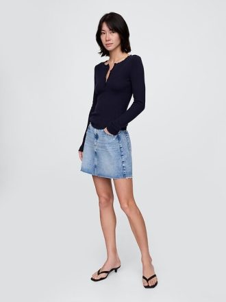 Top pulover Pointelle Henley