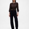 Top Voile cu Trim Dantela